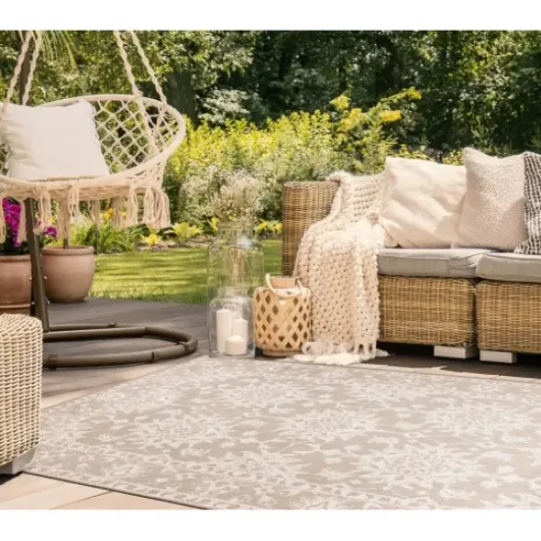 Outdoor Rugs-Kirkland's Home Navy Zig-Zag Ezra Indoor/Outdoor Area Rug, 4X7 Blue/White