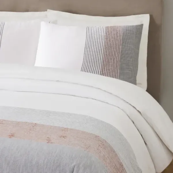 Duvets-Kirkland's Home Neapolitan Gray 3-Pc. King Duvet Set Gray/White/Pink