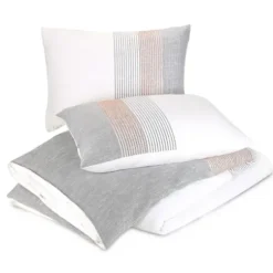 Duvets-Kirkland's Home Neapolitan Gray 3-Pc. Queen Duvet Set Gray/White/Pink