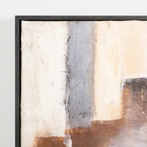 Canvas Art-Kirkland's Home Neutral Abstract Hand Painted Framed Canvas Art White/Black