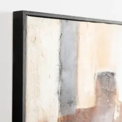 Canvas Art-Kirkland's Home Neutral Abstract Hand Painted Framed Canvas Art White/Black