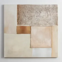 Canvas Art-Kirkland's Home Neutral Abstract Squares Canvas Art Print Tan/Brown/Gray