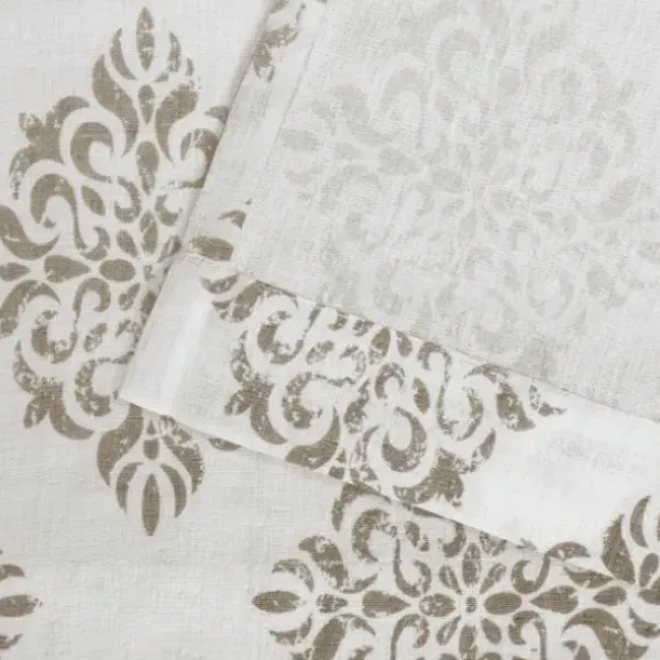 Curtains & Drapes-Kirkland's Home Neutral Basketweave Curtain Panel Set, 84 In. Tan