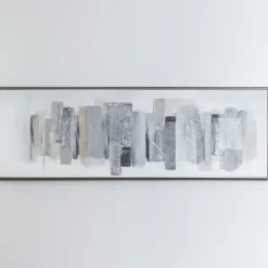Framed Art-Kirkland's Home Neutral Brush Strokes Framed Art Print White/Gray/Black