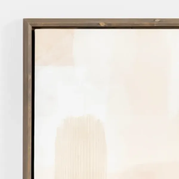 Framed Art-Kirkland's Home Neutral Brush Strokes Framed Canvas Art Print White/Tan