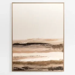 Canvas Art-Kirkland's Home Neutral Brushstrokes Abstract Canvas Art Print Tan/Brown