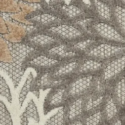 Outdoor Rugs-Kirkland's Home Neutral Floral Burst Outdoor Area Rug, 7X10 Tan/Gray/White
