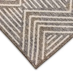 Outdoor Rugs-Kirkland's Home Neutral Floral Burst Outdoor Round Area Rug, 7 Ft. Tan/Gray