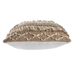 Pillows-Kirkland's Home Neutral Geometric Fringe Accent Pillow Brown