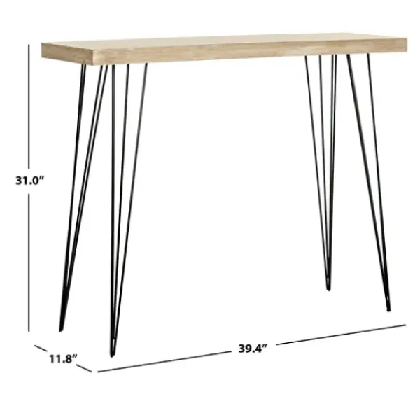 Console Tables-Kirkland's Home Neutral Hairpin Legs Console Table Gray