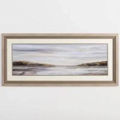Framed Art-Kirkland's Home Neutral Horizon Landscape Framed Art Print Gray