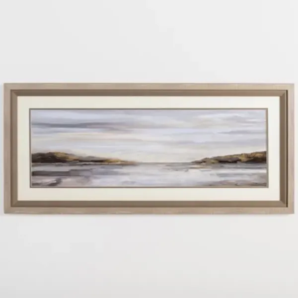 Framed Art-Kirkland's Home Neutral Horizon Landscape Framed Art Print Gray