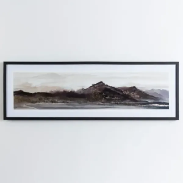 Framed Art-Kirkland's Home Neutral Landscape Foil Framed Wall Art Black/Tan/Gray