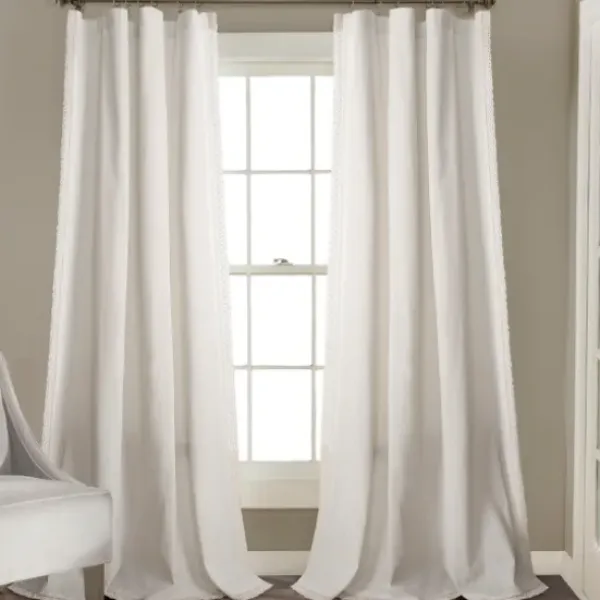 Curtains & Drapes-Kirkland's Home Neutral Linen Blend Curtain Panel Set, 84 In Tan