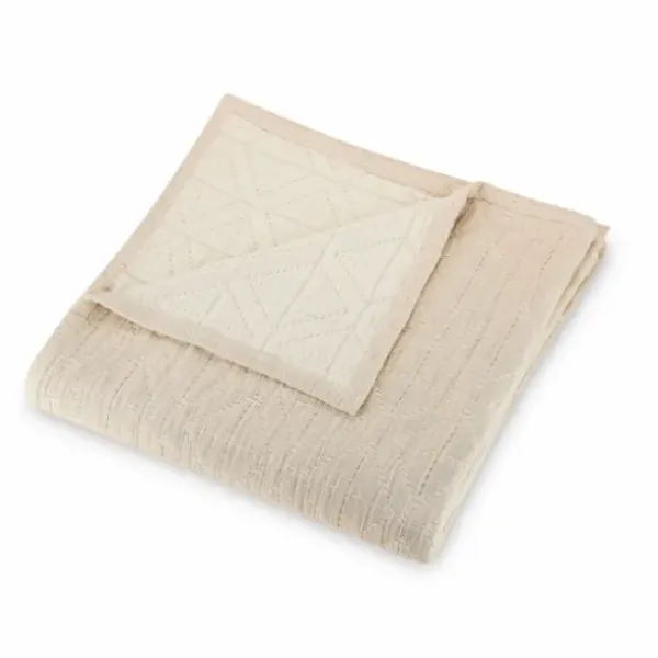 Bedspreads & Coverlets-Kirkland's Home Neutral Maren King Bed Blanket Tan