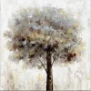Canvas Art-Kirkland's Home Neutral Painted Tree Square Canvas Art Print Tan