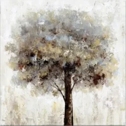 Canvas Art-Kirkland's Home Neutral Painted Tree Square Canvas Art Print Tan