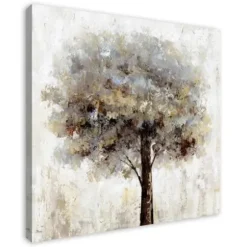 Canvas Art-Kirkland's Home Neutral Painted Tree Square Canvas Art Print Tan