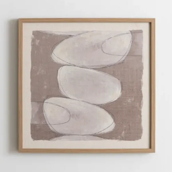 Framed Art-Kirkland's Home Neutral Stone Abstract I Framed Art Print Gray