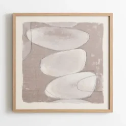 Framed Art-Kirkland's Home Neutral Stone Abstract Ii Framed Art Print Gray