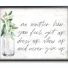 Wall Quotes & Signs-Kirkland's Home Never Give Up Framed Giclee Canvas Art Print Black/White
