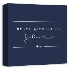 Wall Quotes & Signs-Kirkland's Home Never Give Up On You Canvas Art Print Blue