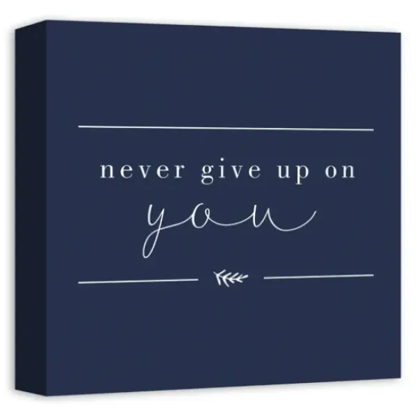 Wall Quotes & Signs-Kirkland's Home Never Give Up On You Canvas Art Print Blue