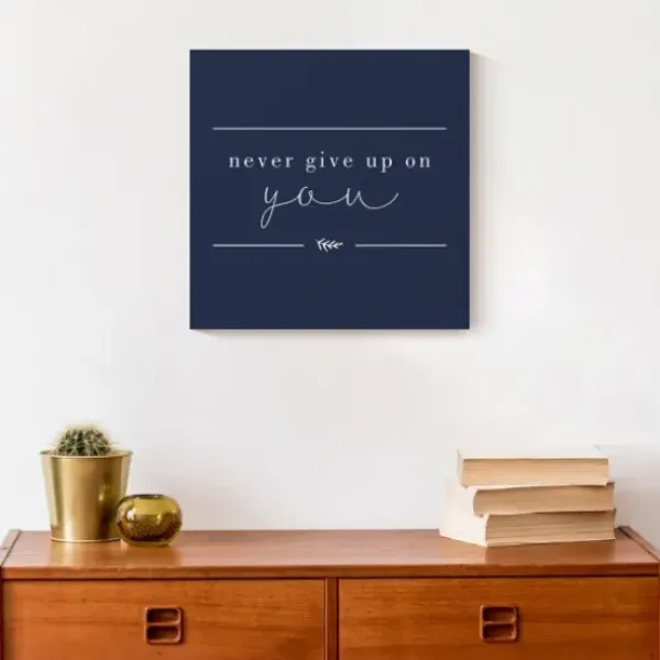 Wall Quotes & Signs-Kirkland's Home Never Give Up On You Canvas Art Print Blue