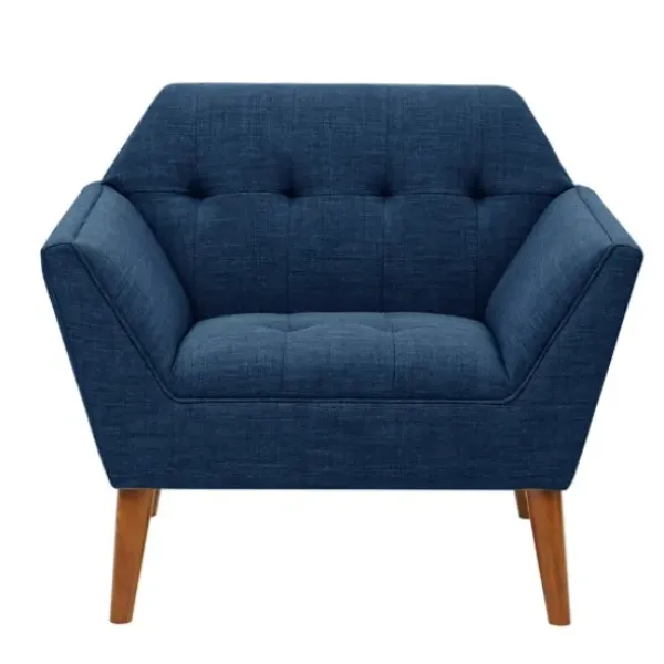 Accent Chairs-Kirkland's Home Newman Mid-Century Accent Chair Blue