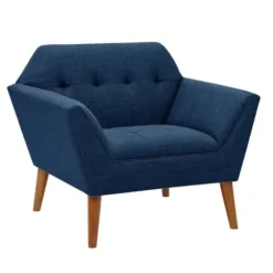 Accent Chairs-Kirkland's Home Newman Mid-Century Accent Chair Blue