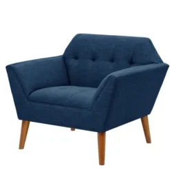 Accent Chairs-Kirkland's Home Newman Mid-Century Accent Chair Blue