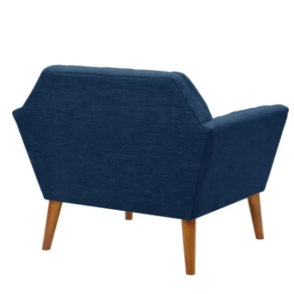 Accent Chairs-Kirkland's Home Newman Mid-Century Accent Chair Blue