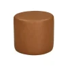 Benches & Ottomans-Kirkland's Home Newton Carmel Faux Leather Cylinder Ottoman Brown