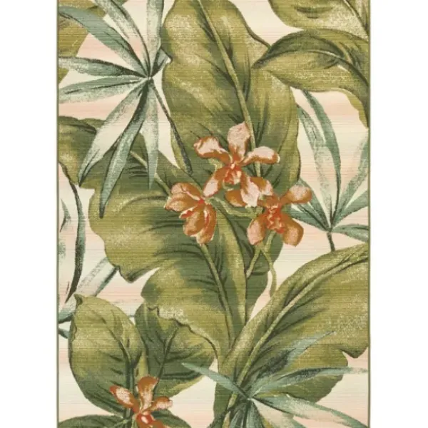 Outdoor Rugs-Kirkland's Home Nia Santorini Palms Outdoor Area Rug, 5X7 Tan