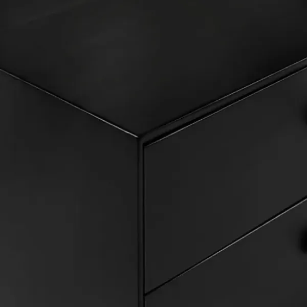 Nightstands-Kirkland's Home Nightshade Mid Century Wooden Nightstand Black