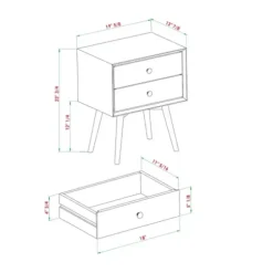 Nightstands-Kirkland's Home Nightshade Mid Century Wooden Nightstand Black