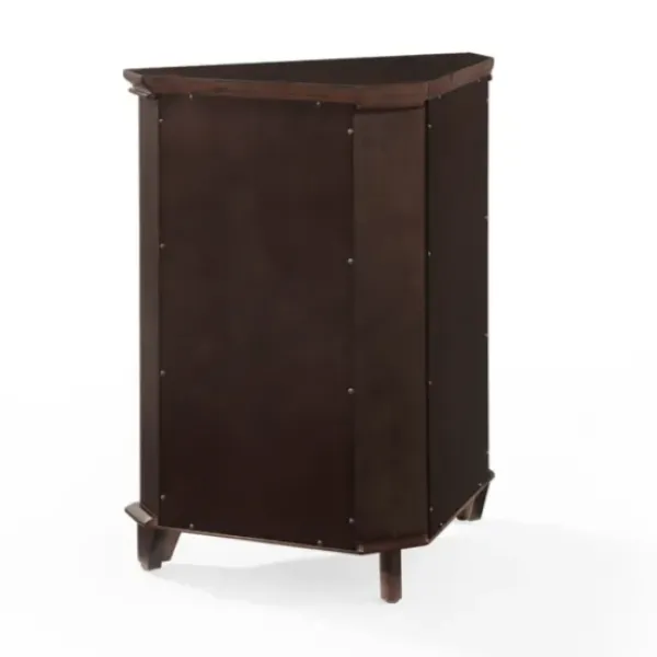 Bathroom Furniture-Kirkland's Home Nikki Dark Wooden Corner Cabinet Brown