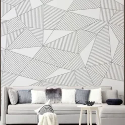 Wall Murals & Wall Decals-Kirkland's Home Nobel Geometry Peel And Stick Wall Mural Black/White