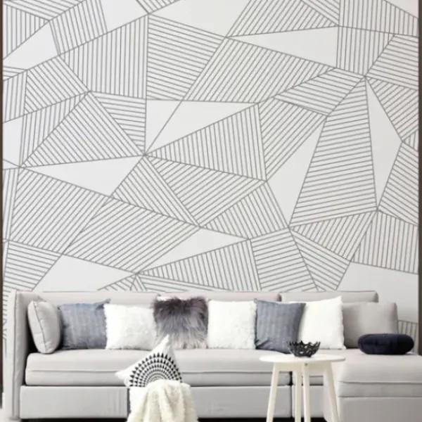 Wall Murals & Wall Decals-Kirkland's Home Nobel Geometry Peel And Stick Wall Mural Black/White