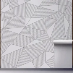 Wall Murals & Wall Decals-Kirkland's Home Nobel Geometry Peel And Stick Wall Mural Black/White