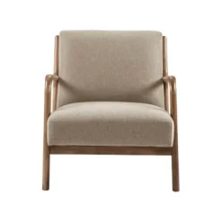 Accent Chairs-Kirkland's Home Nolan Cream Mid-Century Accent Chair Tan