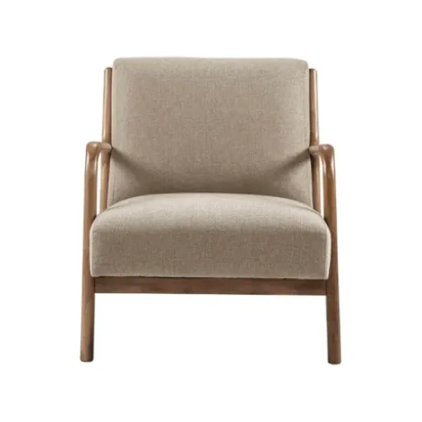 Accent Chairs-Kirkland's Home Nolan Cream Mid-Century Accent Chair Tan