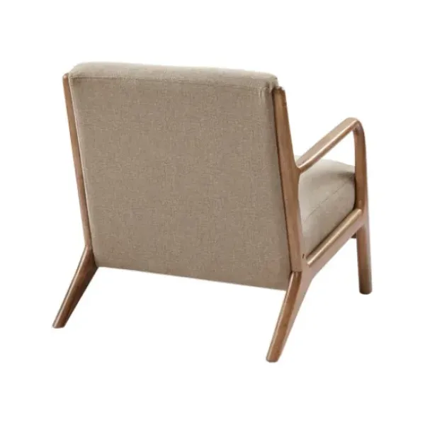 Accent Chairs-Kirkland's Home Nolan Cream Mid-Century Accent Chair Tan