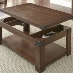 Coffee Tables-Kirkland's Home Nolan Lift Top Wood And Metal Accents Coffee Table