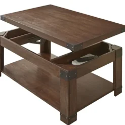 Coffee Tables-Kirkland's Home Nolan Lift Top Wood And Metal Accents Coffee Table