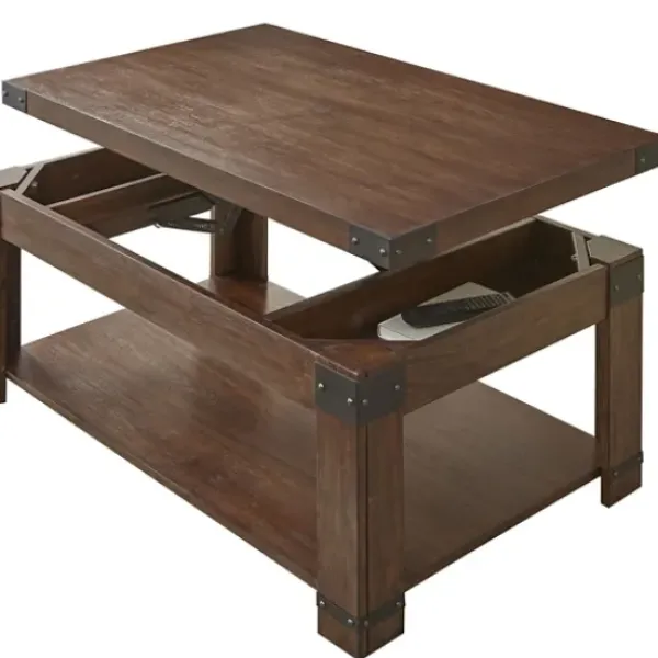 Coffee Tables-Kirkland's Home Nolan Lift Top Wood And Metal Accents Coffee Table