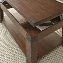 Coffee Tables-Kirkland's Home Nolan Lift Top Wood And Metal Accents Coffee Table