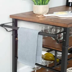 Kitchen Islands & Bar Carts-Kirkland's Home Norcross Industrial Rolling Bar Cart