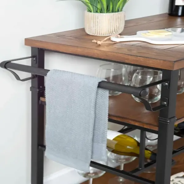 Kitchen Islands & Bar Carts-Kirkland's Home Norcross Industrial Rolling Bar Cart