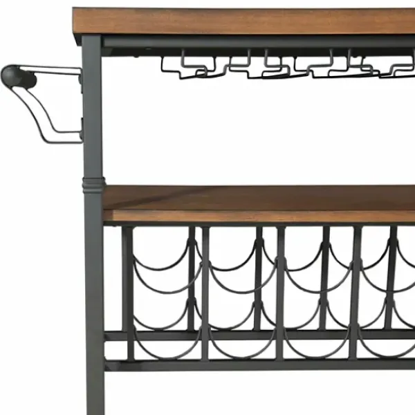 Kitchen Islands & Bar Carts-Kirkland's Home Norcross Industrial Rolling Bar Cart